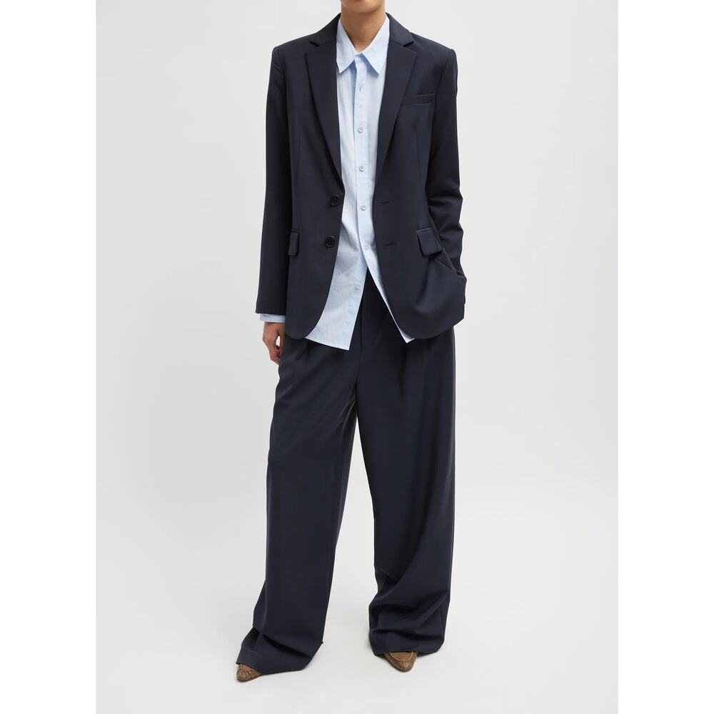 Tibi Tropical Wool Marlon Blazer Navy Cutout Sleeve Tailored Women's 6 NWT - Picture 6 of 16